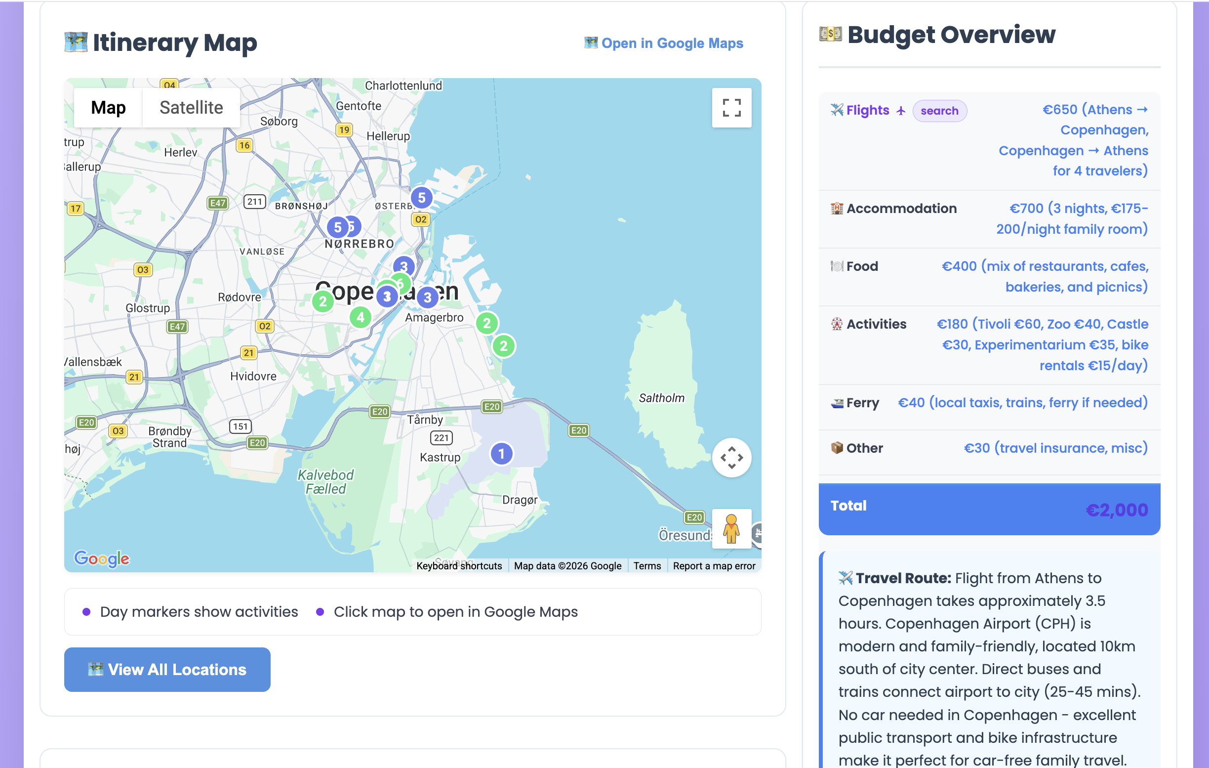 Budget overview and map