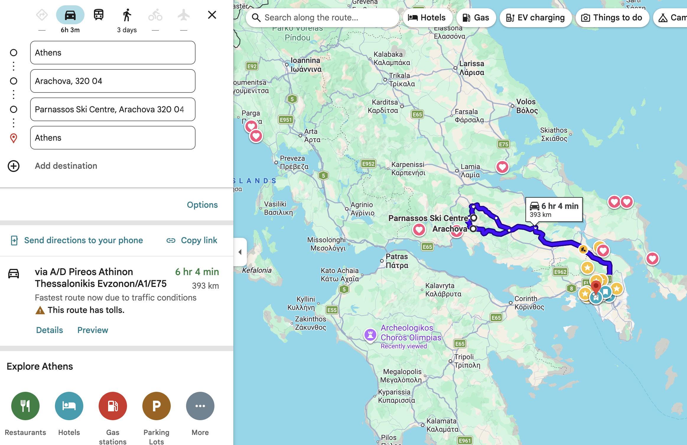 Route and map